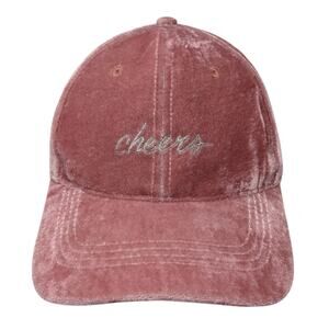 Cheers Slideback Baseball Cap Pink One Size Adjustable Embroidered Lucky Brand